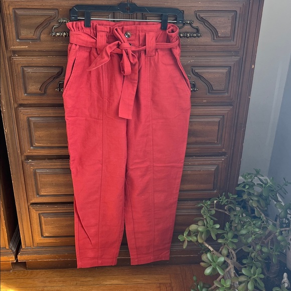 Who What Wear Red High-Waisted Pants - Picture 2 of 6
